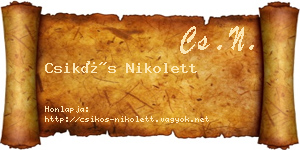 Csikós Nikolett névjegykártya